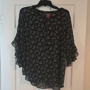 Floral Black Blouse